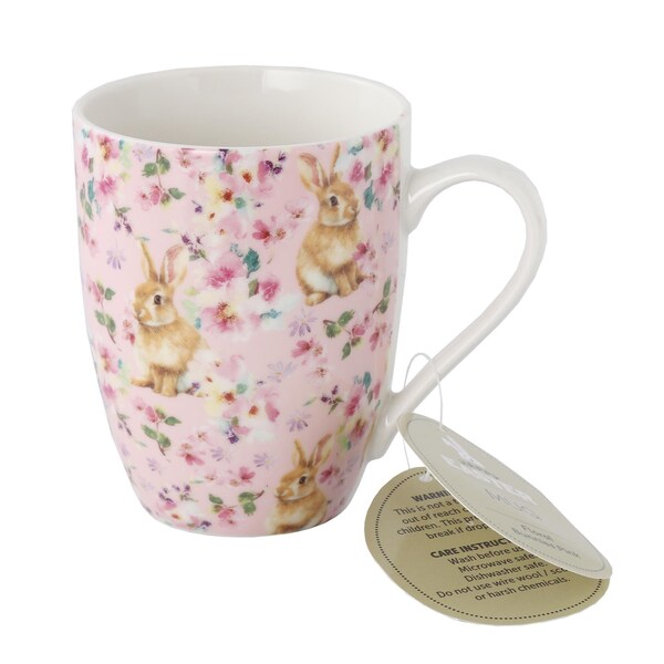 Easter Mug Floral Bunnies Pink each