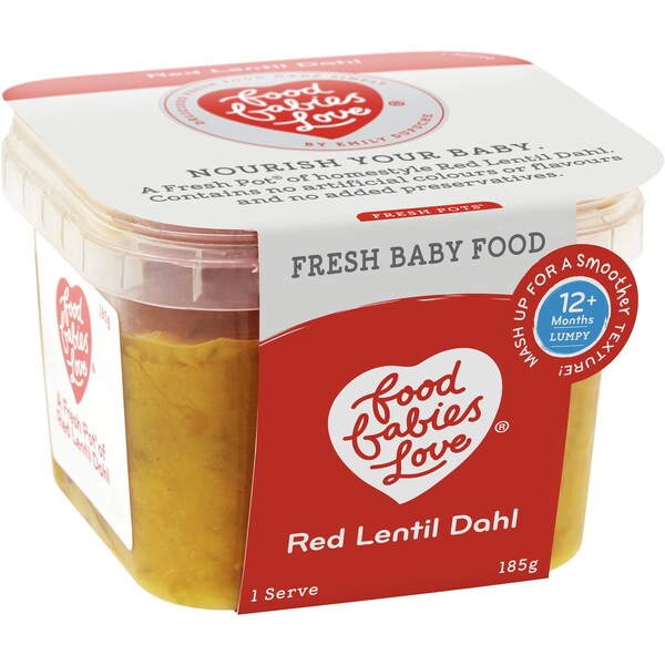 Food Babies Love Red Lentil Dahl Fresh Pot 185g