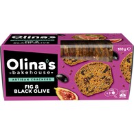 Olina's Bakehouse Artisan Crackers Biscuits Fig & Black Olive