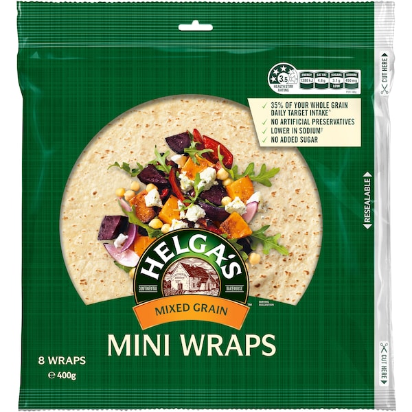 Helga's Mini Wraps Mixed Grain 400g 8 pack
