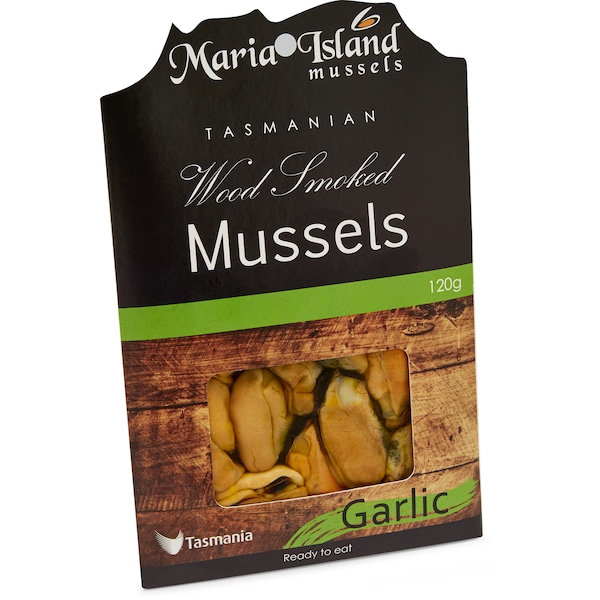 Maria Island Smoked Garlic Mussels 120g