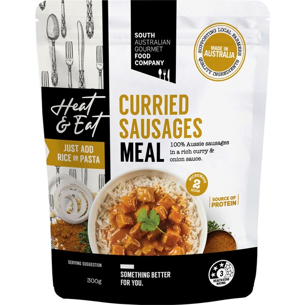 South Australian Gourmet Food Company Company Curried Sausages Meal 300g