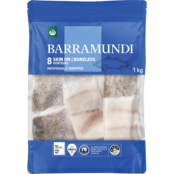 Woolworths Frozen Barramundi 1kg