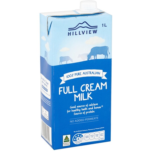 Hillview Full Cream Milk 1l