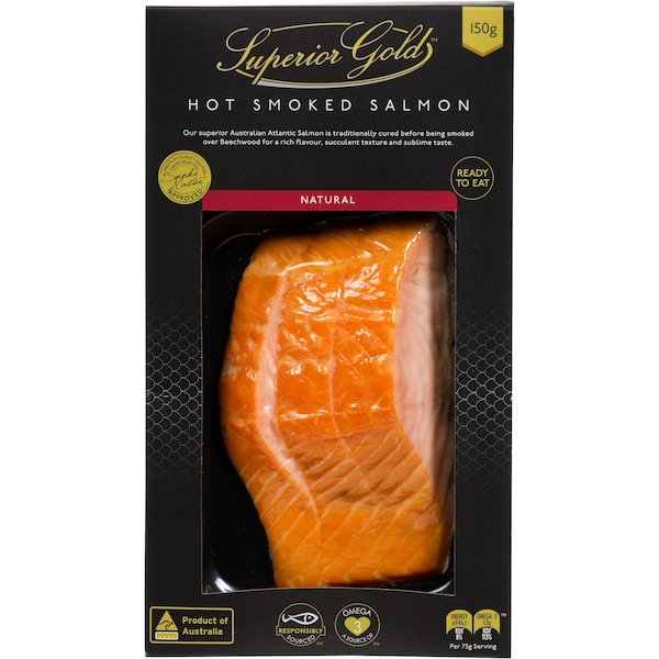 Superior Gold Hot Smoked Natural Salmon Natural 150g