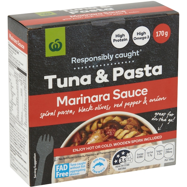Woolworths Tuna Pasta Marinara 170g