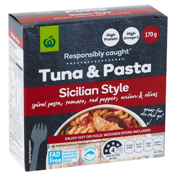 Woolworths Tuna Pasta Sicilian 170g