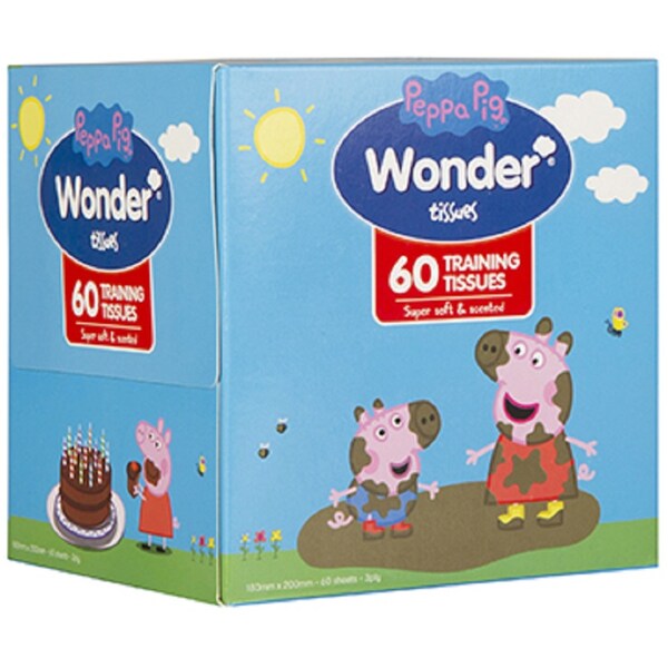 Wonder Peppa Pig Training Facial Tissues Cube 60 Pack