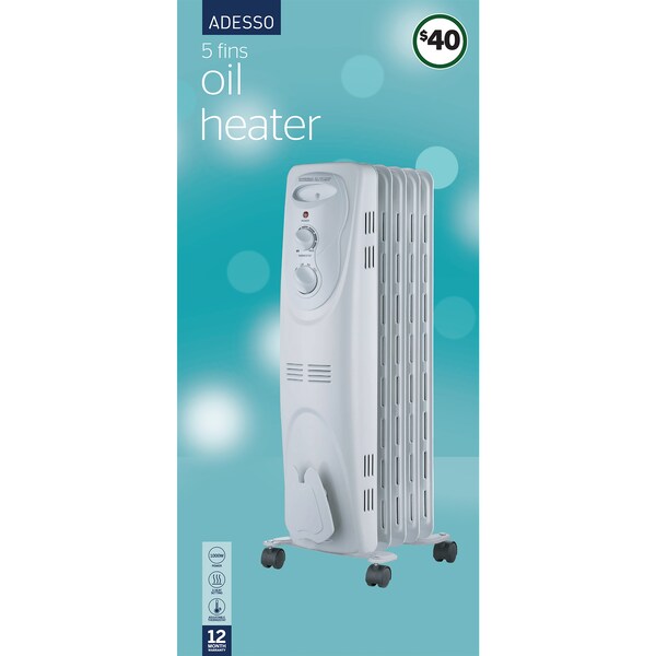 Adesso 5 Fins Oil Filled Heater Each