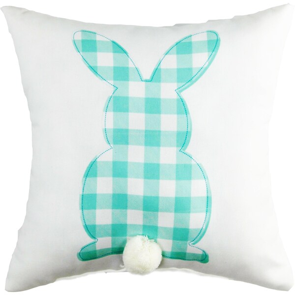 Easter Cushion With Bunny & Pom Pom Each