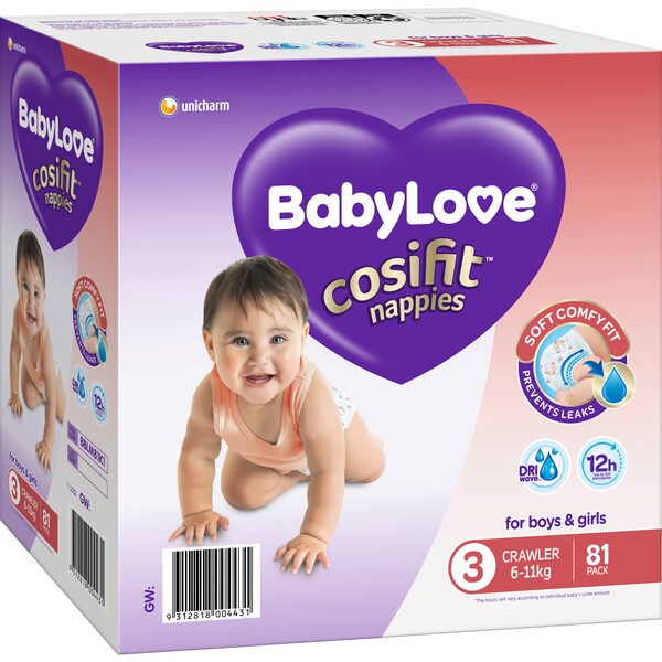 BabyLove Cosifit Jumbo Nappies Crawler 81 pack