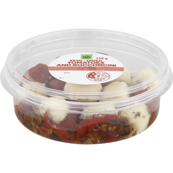 Woolworths Semi-Dried Tomatoes & Bocconcini 130g