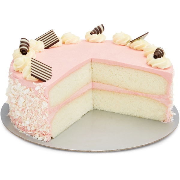 Celebration Cake Strawberry White Rosette 10 Inch Each