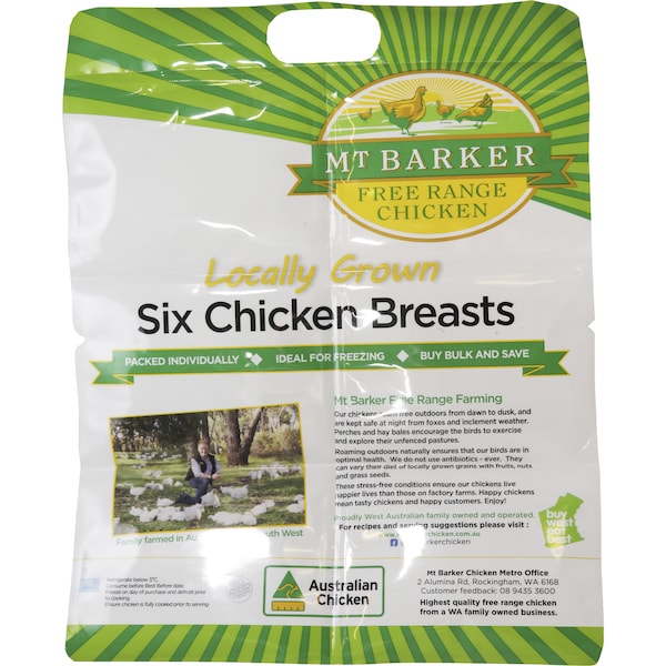 Mt Barker Free Range Chicken Breast Fillets 1.2kg - 1.6kg