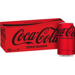 Coca-Cola Zero Sugar Soft Drink Multipack Cans 375mL x 10 pack