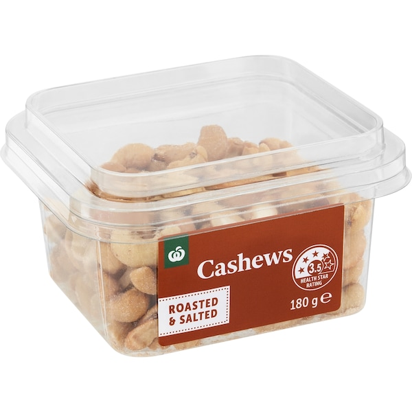 Woolworths Cashew Roasted & Salted Snack Pots 180g