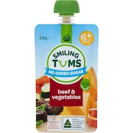 Woolworths Smiling Tums 6 Months+ Beef & Vegetables