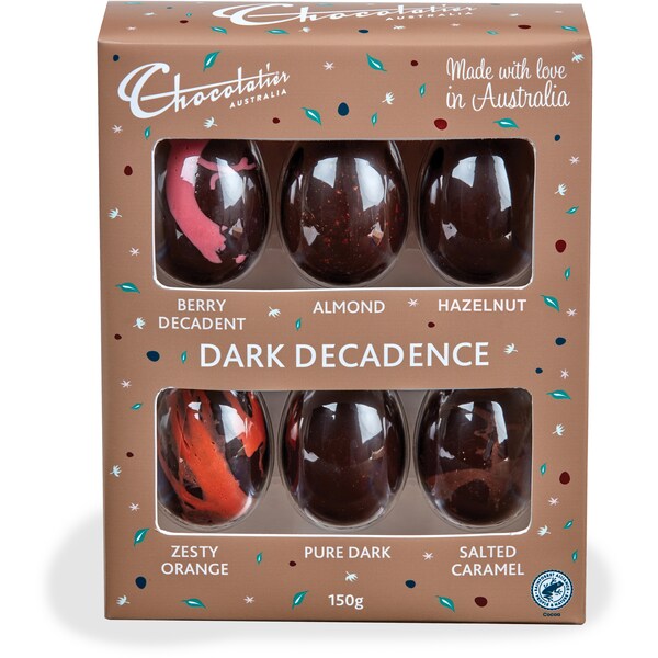 Chocolatier Decadence Selection Dark Chocolate Easter Eggs 6 Pack