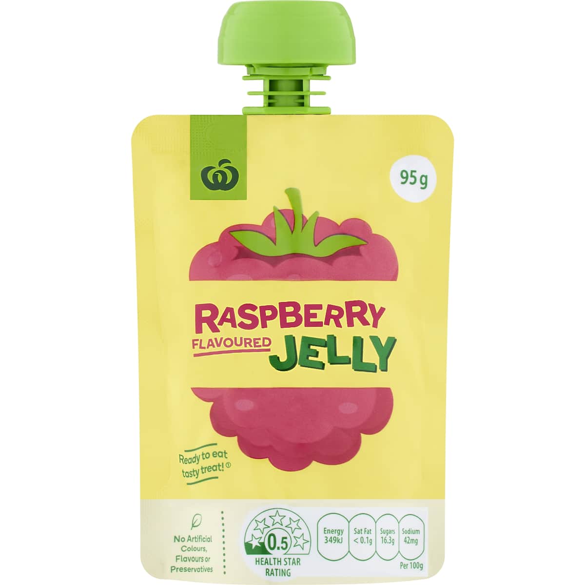 Woolworths Raspberry Flavoured Jelly In Pouch 95g bunch