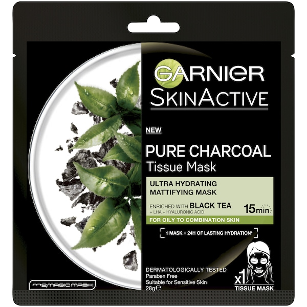 Garnier Pure Charcoal Tissue Mask With Black Tea 28g