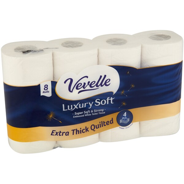 Vevelle Toilet Paper 4ply 8 Pack