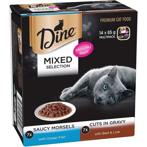 Dine Adult Cat Food Mixed Selection Multipack 85g x 14 pack