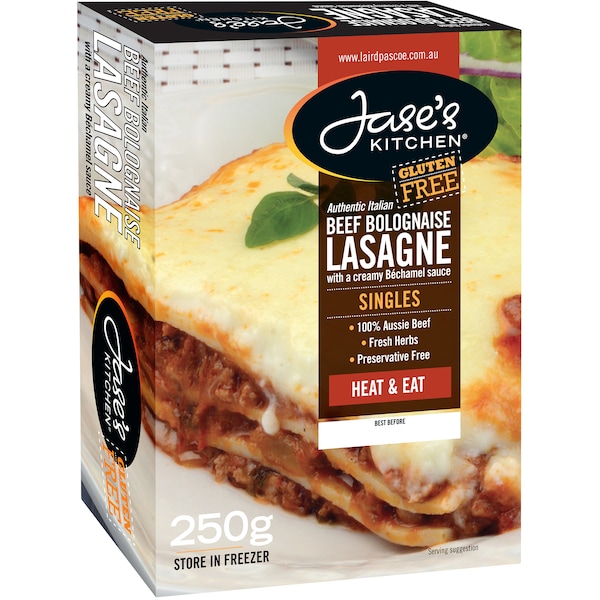 Jase's Kitchen Gluten Free Beef Lasagne 250g