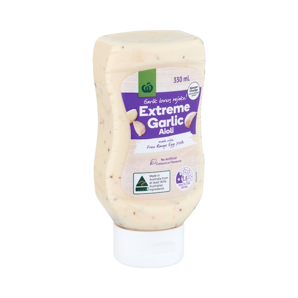 Woolworths Extreme Garlic Aioli 330mL