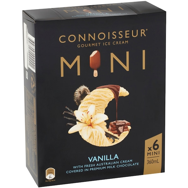 Connoisseur Mini Vanilla Ice Cream Sticks 6 pack