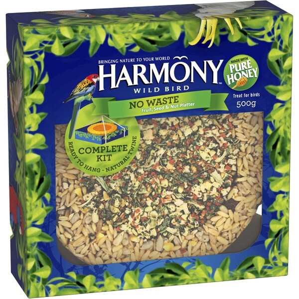 Harmony No Waste Platter Bird Food 500g