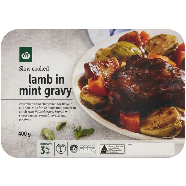 Woolworths Chargrilled Lamb In Mint Gravy Chilled Meal 400g