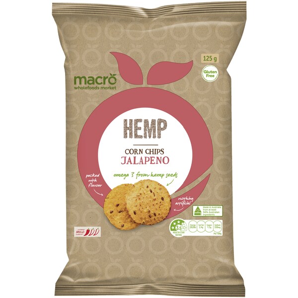 Macro Hemp Corn Chips Jalapeno 125g