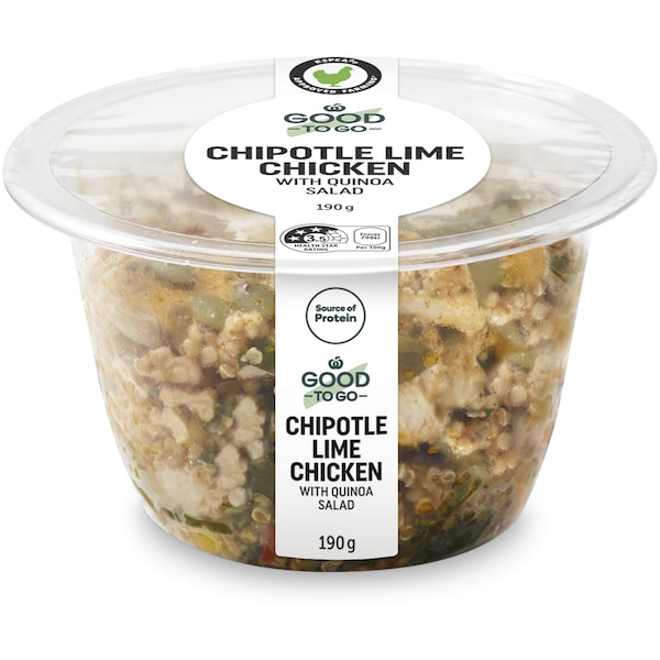 Woolworths Good To Go Chipotle Lime Chicken & Quinoa Salad 190g