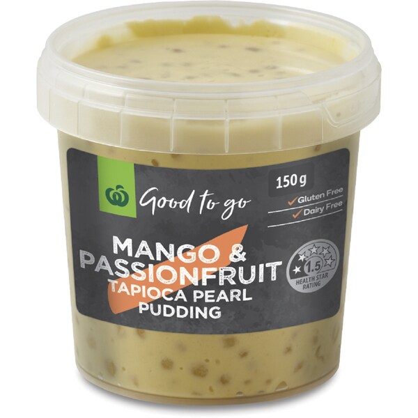 Woolworths Good To Go Mango & Passionfruit Tapioca Pudding 150g