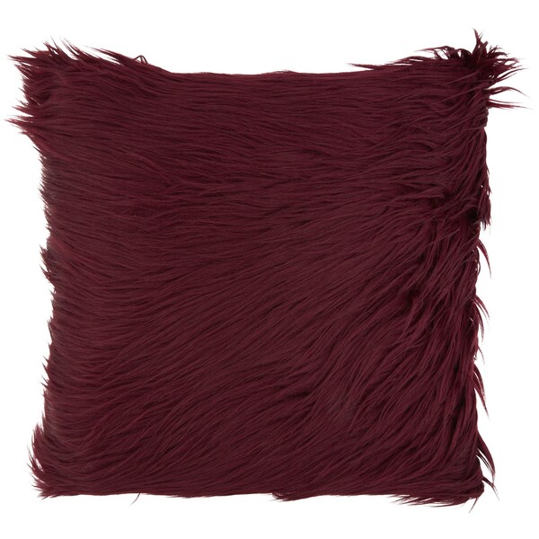 Inspire Faux Fur Long Hair Cushion Plum Each