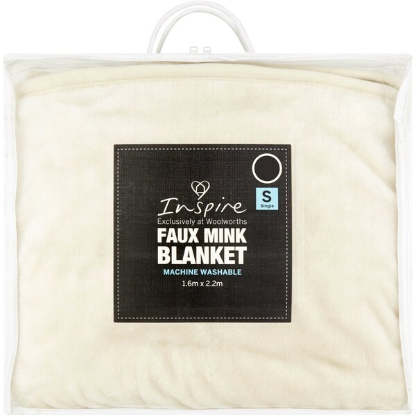 Inspire Faux Mink Blanket Sb Cream Each