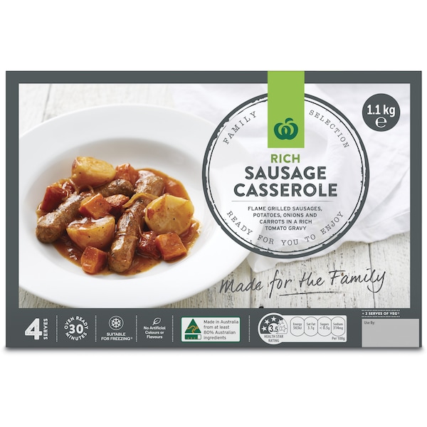 Woolworths Sausage Casserole Chilled Meal 1.1kg
