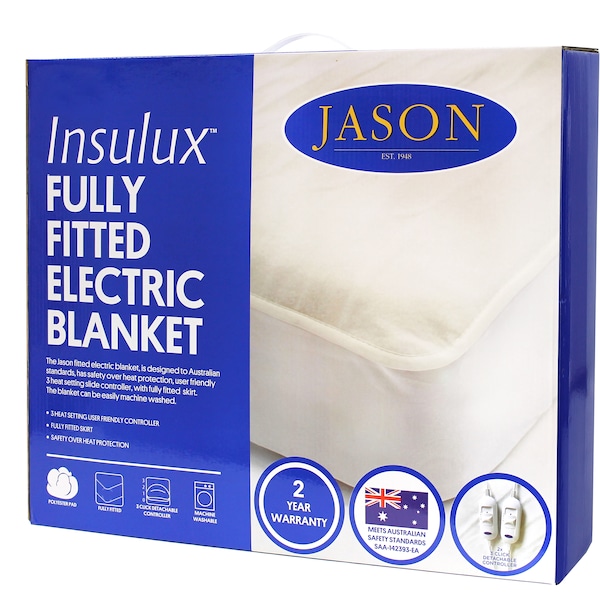 Jason Insulux Fully Fitted Single Bed Electric Blanket Each