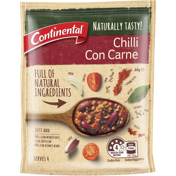 Continental Naturally Tasty Recipe Base Chilli Con Carne 64g