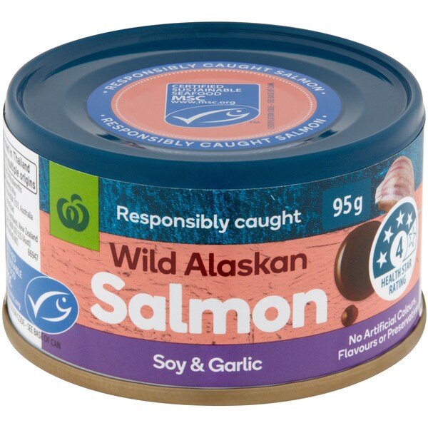 Woolworths Salmon Soy & Garlic 95g