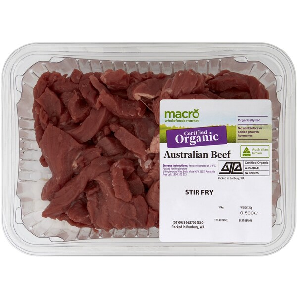 Macro Organic Beef Stir Fry 500g