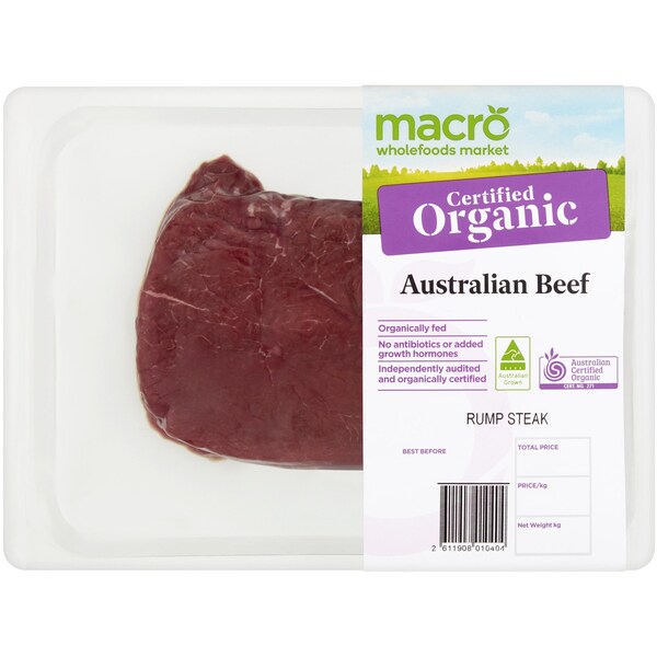 Macro Organic Beef Rump Steak 150g - 450g