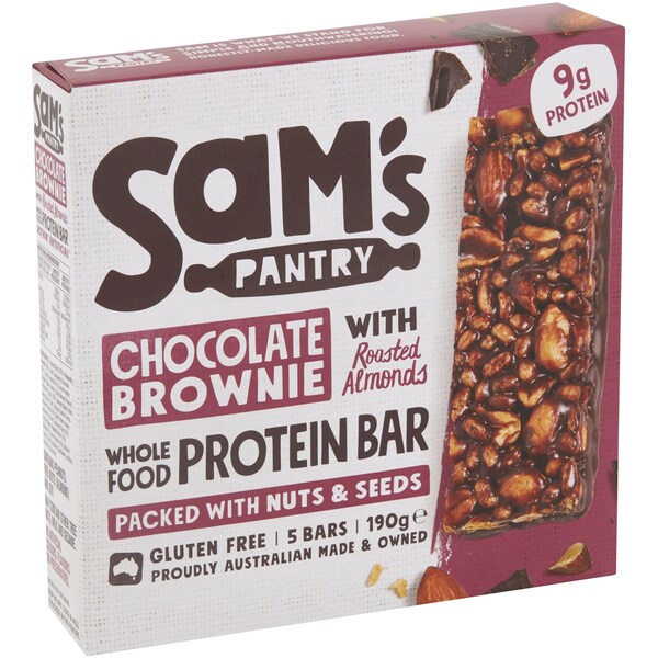 Sam's Pantry Chocolate Brownie With Roasted Almonds Protein Bar 5 pack