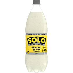 Solo Zero Sugar Original Lemon Soft Drink Bottle 1.25L