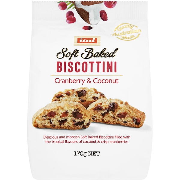 Ital Soft Baked Biscotti Cranberry & Coconut 170g