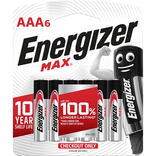Energizer Max AAA Alkaline Batteries 6 pack