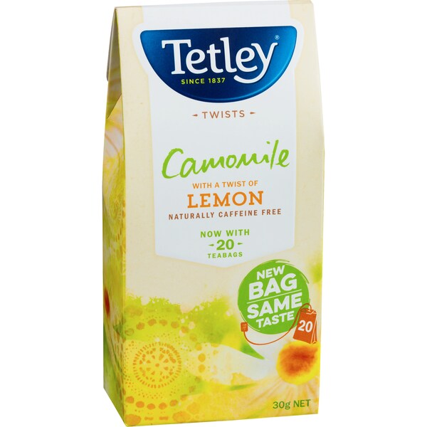 Tetley Twists Camomile With a Twist Of Lemon 20 Pack