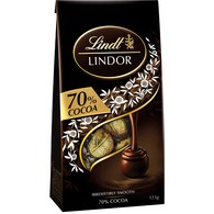 Lindt Lindor 70% Cocoa Dark Chocolate Bag