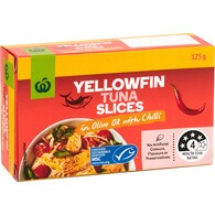 Woolworths Yellowfin Tuna Slices In Olive Oil With Chilli