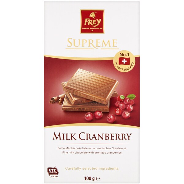 Frey Milk Cranberry Chocolate 100g
